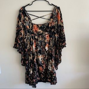 Free People bell sleeve mini dress